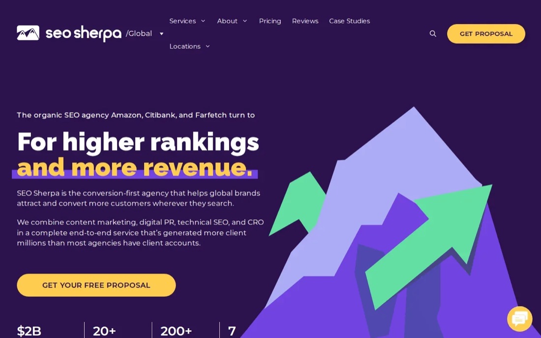 SEO Sherpa website homepage, a Dubai-founded SEO agency