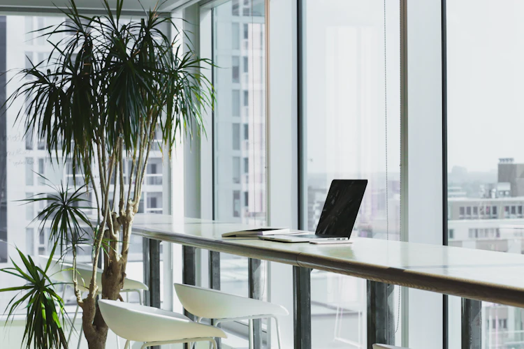 A corporate office floor with staff at workstations in Dubai
